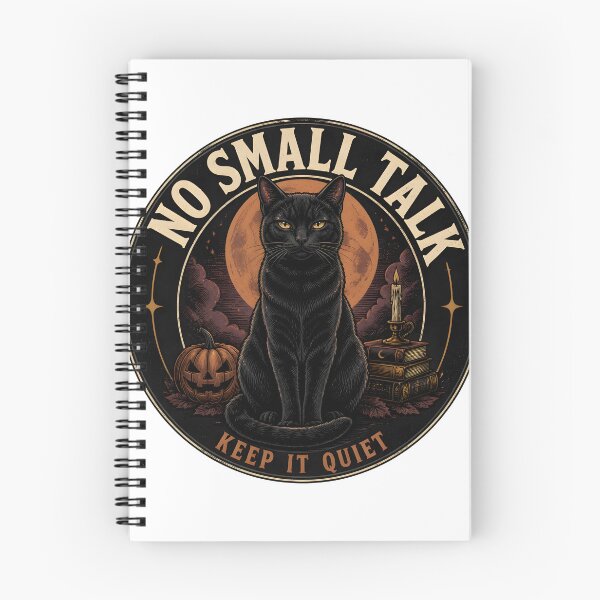 Item preview, No Small Talk — Black Cat Halloween designed and sold by KristenosNehk.