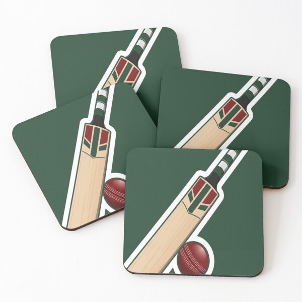 Item preview, Cricket Bat and Ball forest green designed and sold by StickersRyous.