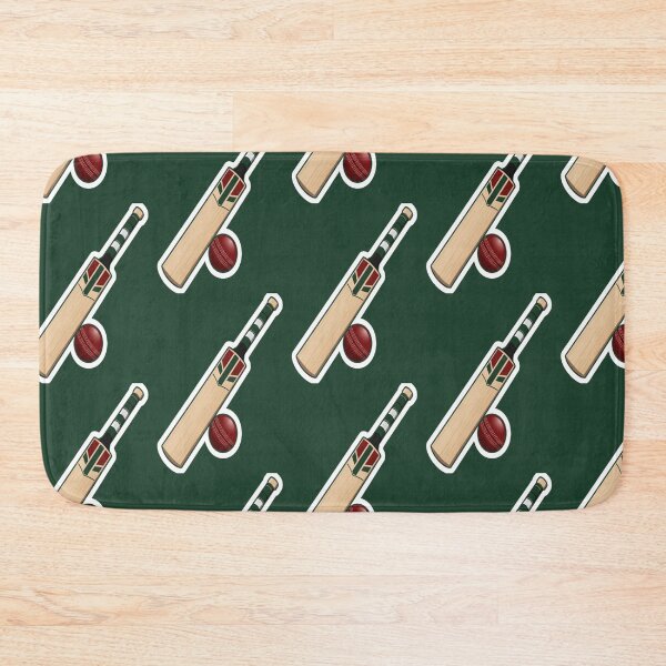 Item preview, Cricket Bat and Ball forest green designed and sold by StickersRyous.