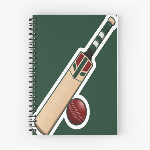 Item preview, Cricket Bat and Ball forest green designed and sold by StickersRyous.