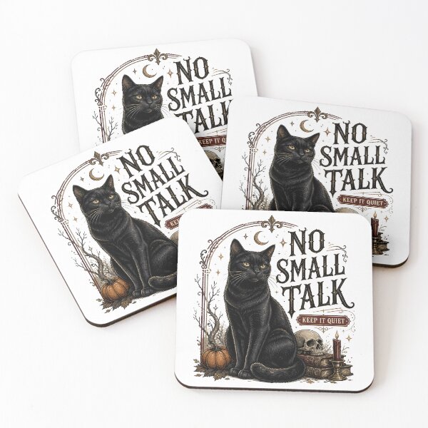 Item preview, No Small Talk — Black Cat Halloween designed and sold by KristenosNehk.