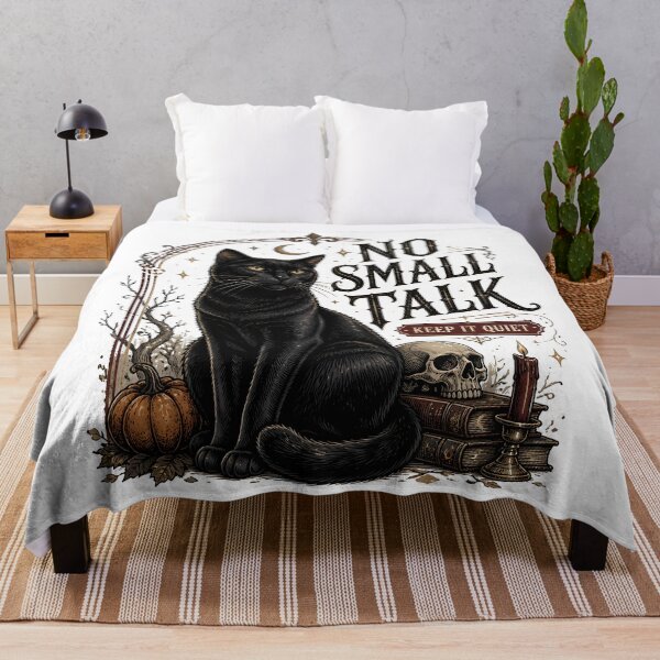 Item preview, No Small Talk — Black Cat Halloween designed and sold by KristenosNehk.