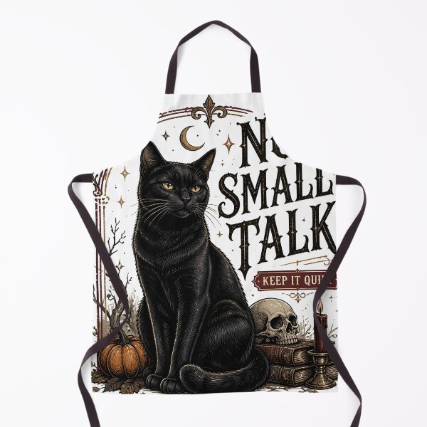 Item preview, No Small Talk — Black Cat Halloween designed and sold by KristenosNehk.