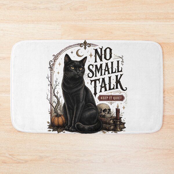 Item preview, No Small Talk — Black Cat Halloween designed and sold by KristenosNehk.