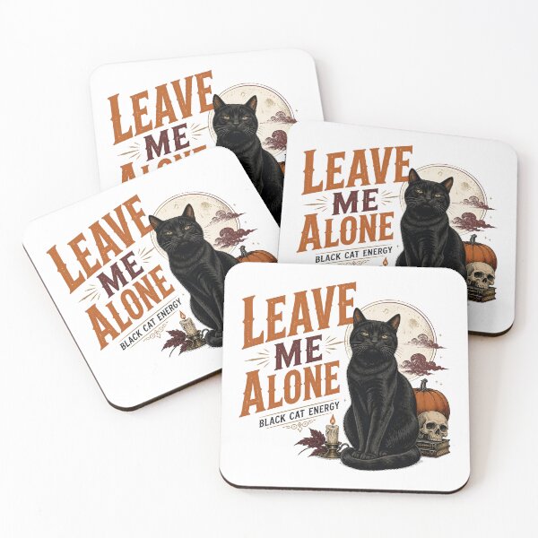 Item preview, Leave Me Alone — Black Cat Halloween designed and sold by KristenosNehk.