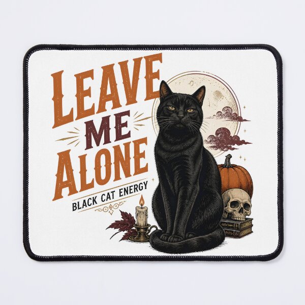 Item preview, Leave Me Alone — Black Cat Halloween designed and sold by KristenosNehk.