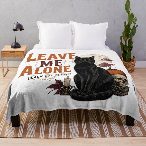 Item preview, Leave Me Alone — Black Cat Halloween designed and sold by KristenosNehk.