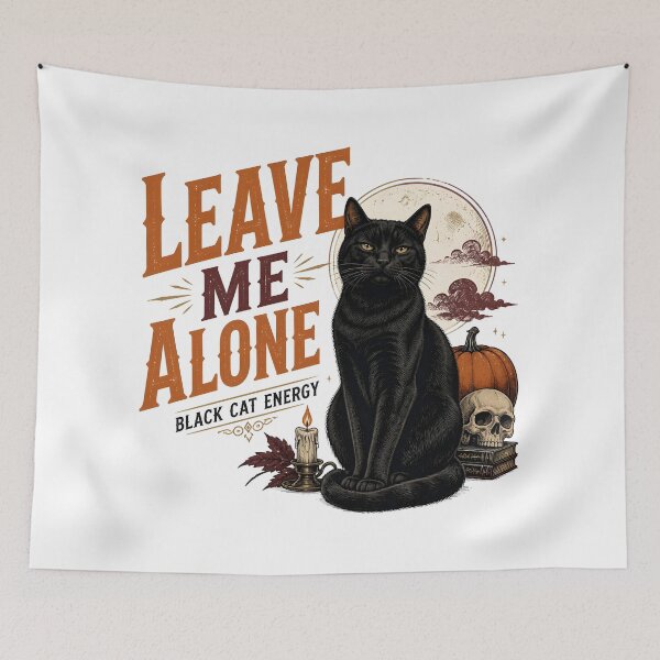 Item preview, Leave Me Alone — Black Cat Halloween designed and sold by KristenosNehk.