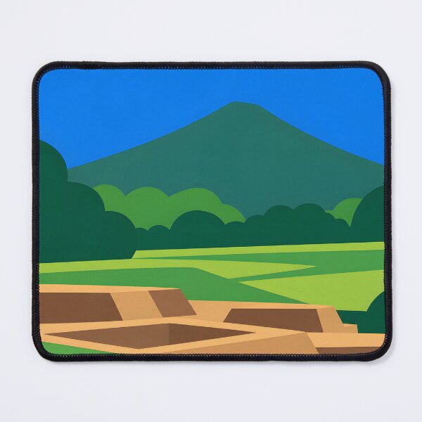 Item preview, Ancient Ruins and Volcano Green Landscape designed and sold by GutyzDesignsES.