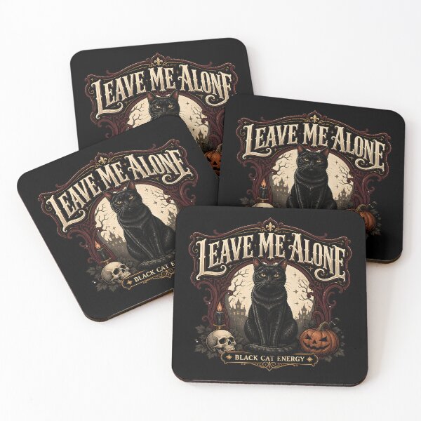 Item preview, Leave Me Alone — Black Cat Halloween designed and sold by KristenosNehk.