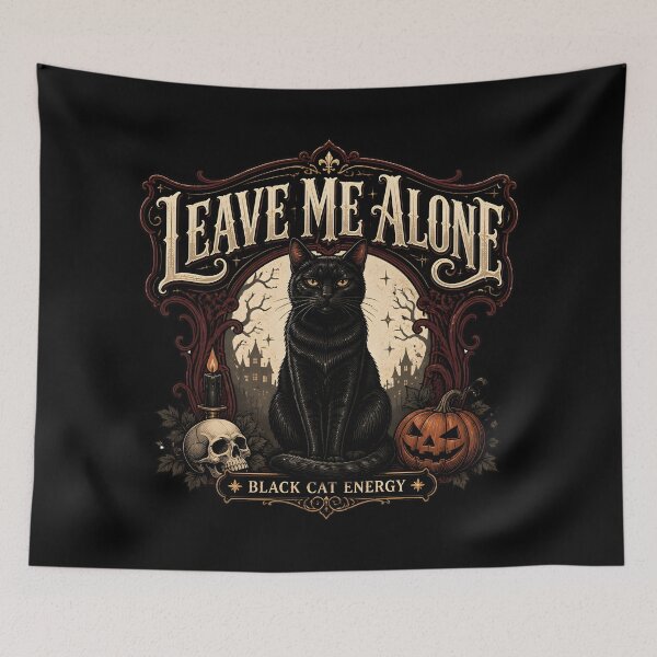 Item preview, Leave Me Alone — Black Cat Halloween designed and sold by KristenosNehk.