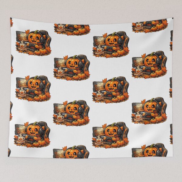 Item preview, Cute Pumpkin Gamer T-Shirt  Halloween Gaming Jack-O-Lantern with Headset and Controller Fall Gamer Gift designed and sold by FestivityFinds.