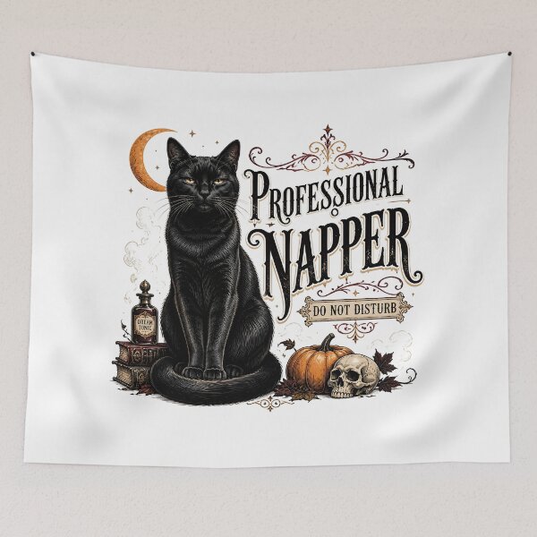 Item preview, Professional Napper — Black Cat Halloween designed and sold by OliviaHayesArt.