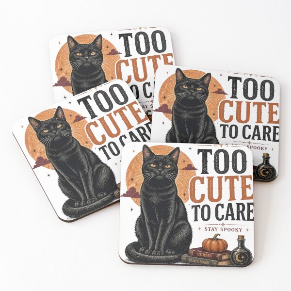 Item preview, Too Cute To Care — Black Cat Halloween designed and sold by OliviaHayesArt.
