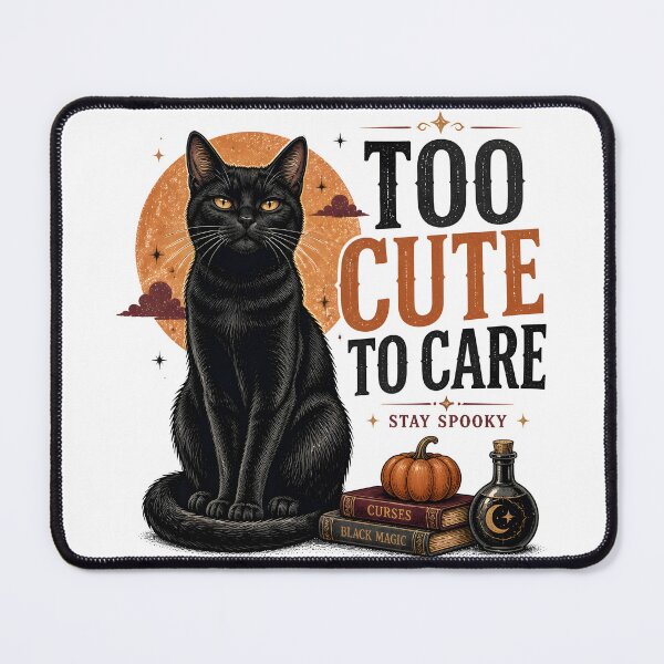 Item preview, Too Cute To Care — Black Cat Halloween designed and sold by OliviaHayesArt.