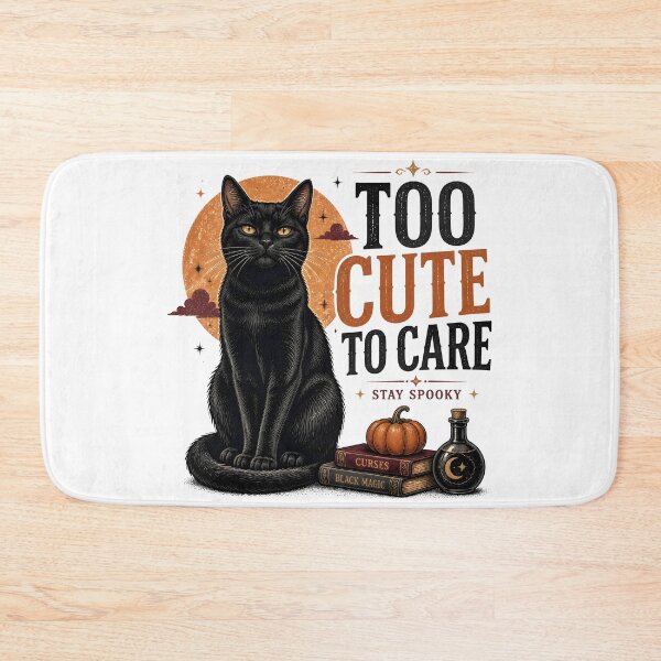 Item preview, Too Cute To Care — Black Cat Halloween designed and sold by OliviaHayesArt.