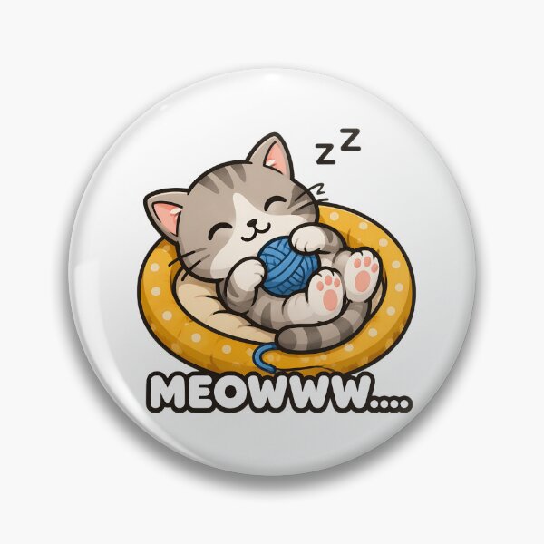 Item preview, Cute Sleeping Cat With Yarn Meowww Design designed and sold by OlyvieArt.