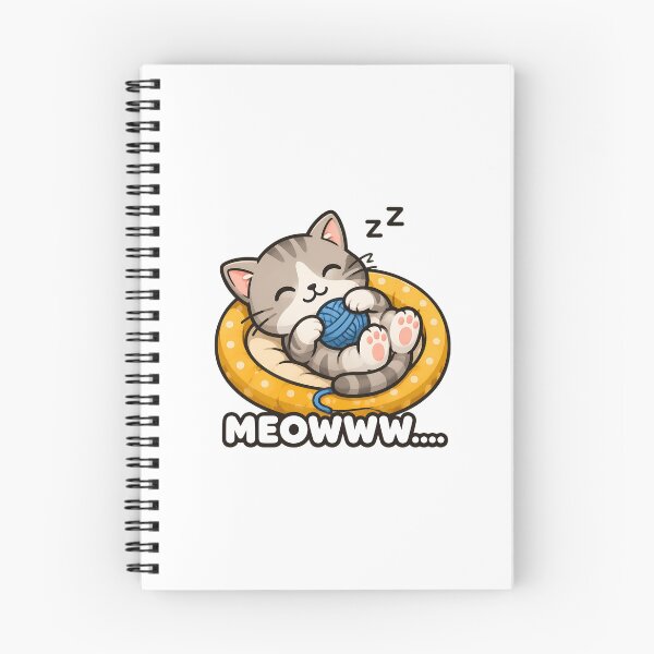 Item preview, Cute Sleeping Cat With Yarn Meowww Design designed and sold by OlyvieArt.