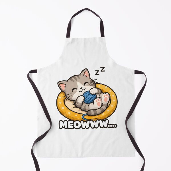 Item preview, Cute Sleeping Cat With Yarn Meowww Design designed and sold by OlyvieArt.
