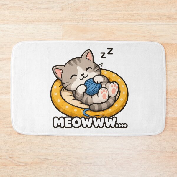 Item preview, Cute Sleeping Cat With Yarn Meowww Design designed and sold by OlyvieArt.
