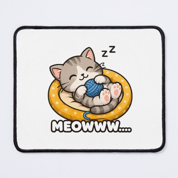 Item preview, Cute Sleeping Cat With Yarn Meowww Design designed and sold by OlyvieArt.