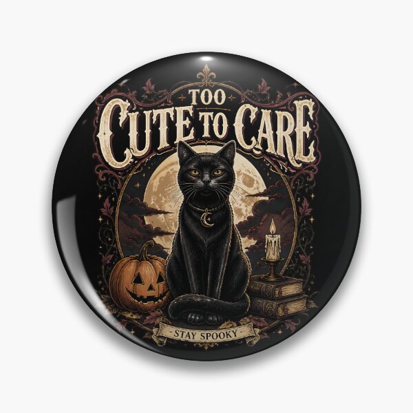 Item preview, Too Cute To Care — Black Cat Halloween designed and sold by OliviaHayesArt.