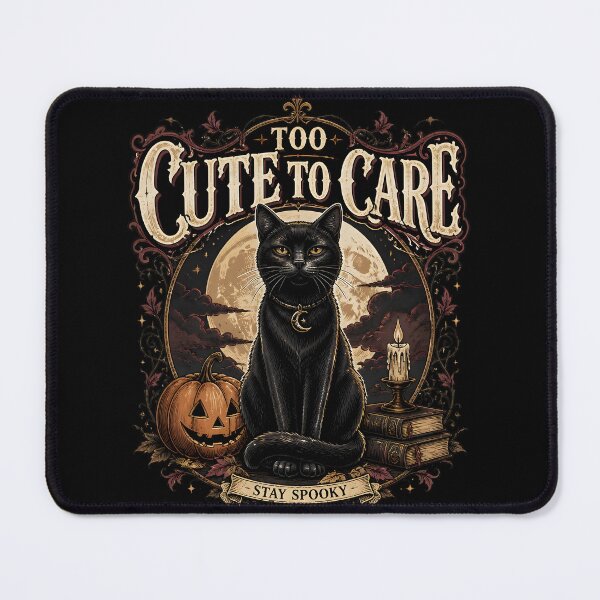Item preview, Too Cute To Care — Black Cat Halloween designed and sold by OliviaHayesArt.