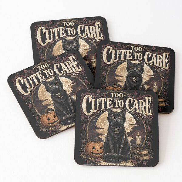 Item preview, Too Cute To Care — Black Cat Halloween designed and sold by OliviaHayesArt.