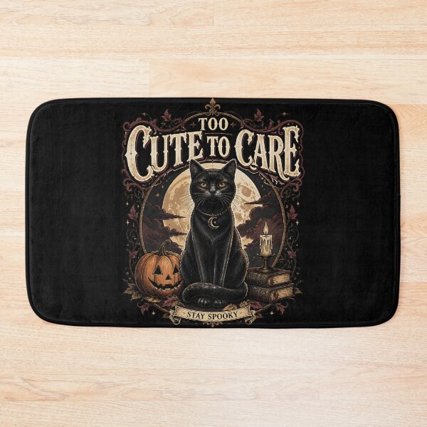 Item preview, Too Cute To Care — Black Cat Halloween designed and sold by OliviaHayesArt.