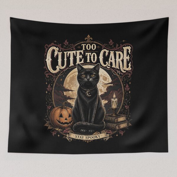 Item preview, Too Cute To Care — Black Cat Halloween designed and sold by OliviaHayesArt.