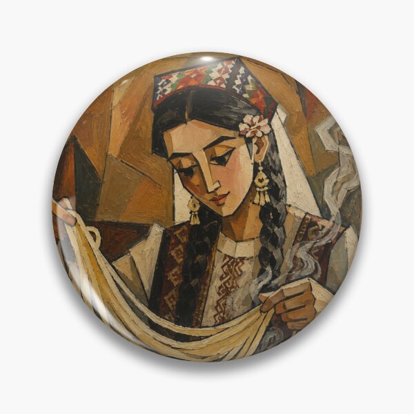 Item preview, Uyghur Girl Making Handmade Noodles designed and sold by Rida1Art.