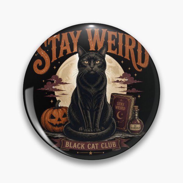 Item preview, Stay Weird — Black Cat Halloween designed and sold by OliviaHayesArt.