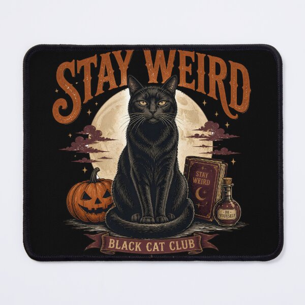 Item preview, Stay Weird — Black Cat Halloween designed and sold by OliviaHayesArt.