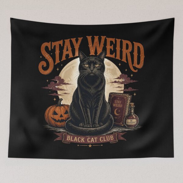 Item preview, Stay Weird — Black Cat Halloween designed and sold by OliviaHayesArt.
