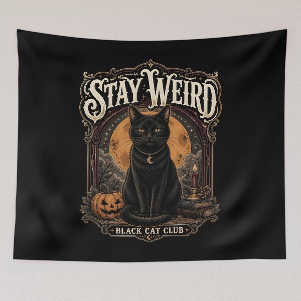 Item preview, Stay Weird — Black Cat Halloween designed and sold by OliviaHayesArt.