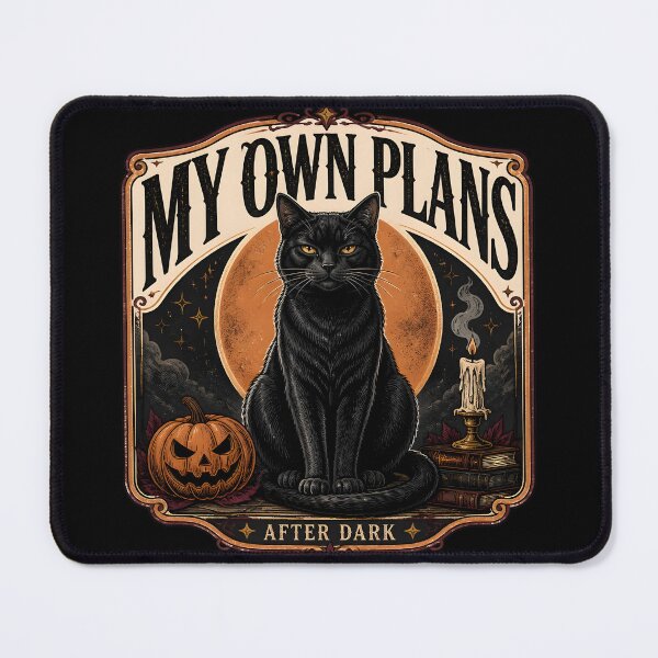 Item preview, My Own Plans — Black Cat Halloween designed and sold by OliviaHayesArt.