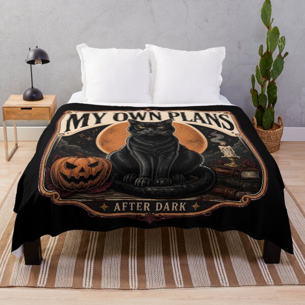 Item preview, My Own Plans — Black Cat Halloween designed and sold by OliviaHayesArt.