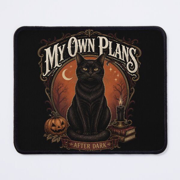 Item preview, My Own Plans — Black Cat Halloween designed and sold by OliviaHayesArt.