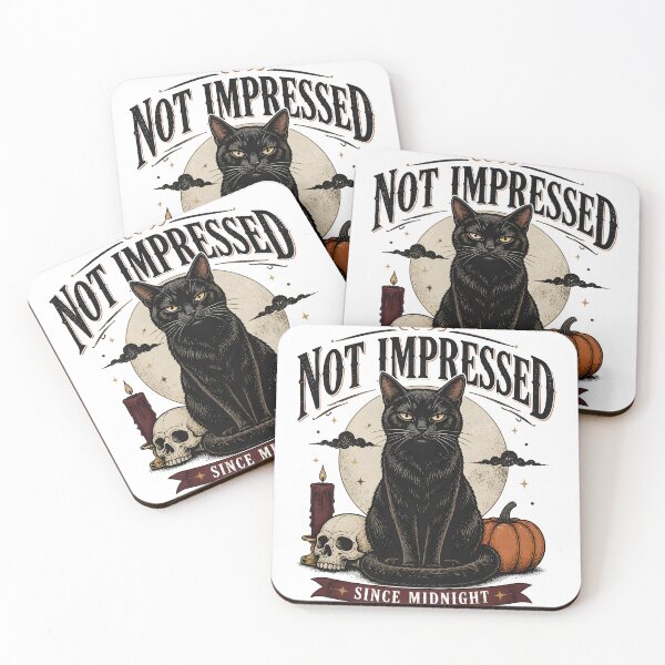 Item preview, Not Impressed — Black Cat Halloween designed and sold by OliviaHayesArt.