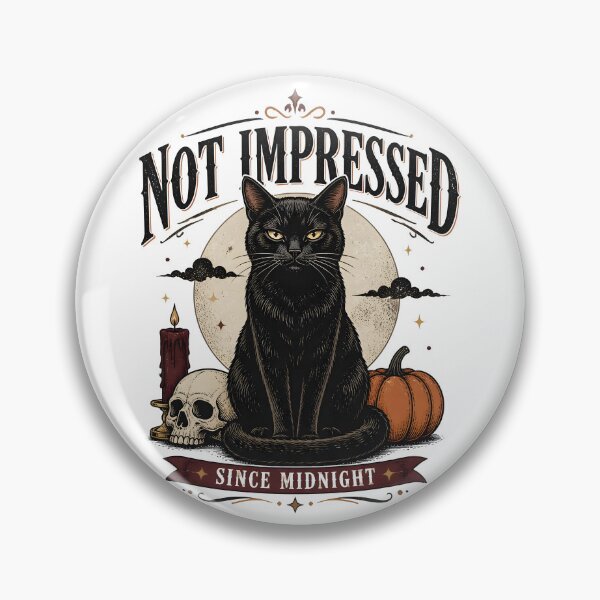 Item preview, Not Impressed — Black Cat Halloween designed and sold by OliviaHayesArt.