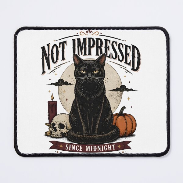 Item preview, Not Impressed — Black Cat Halloween designed and sold by OliviaHayesArt.