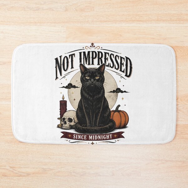 Item preview, Not Impressed — Black Cat Halloween designed and sold by OliviaHayesArt.