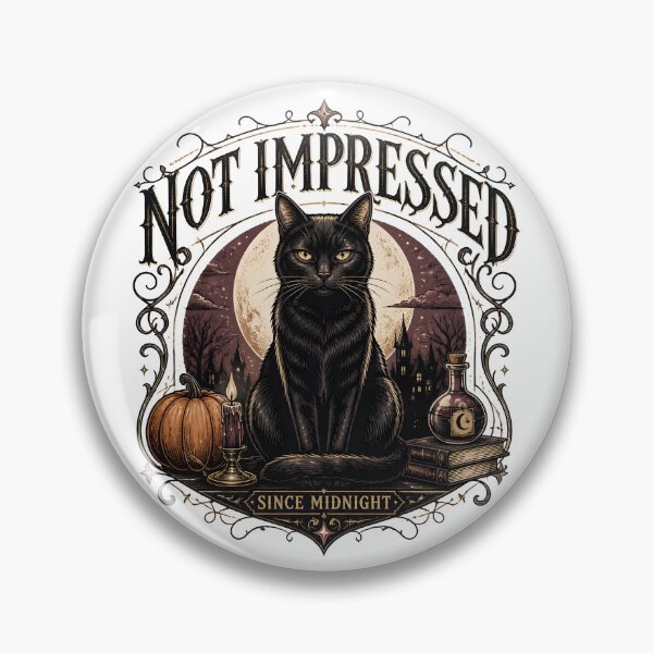 Item preview, Not Impressed — Black Cat Halloween designed and sold by OliviaHayesArt.