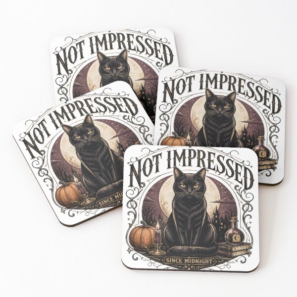 Item preview, Not Impressed — Black Cat Halloween designed and sold by OliviaHayesArt.