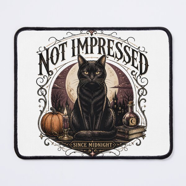 Item preview, Not Impressed — Black Cat Halloween designed and sold by OliviaHayesArt.