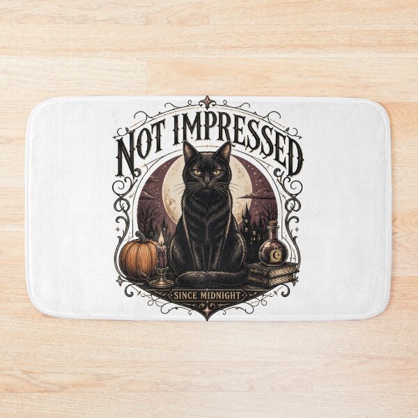 Item preview, Not Impressed — Black Cat Halloween designed and sold by OliviaHayesArt.