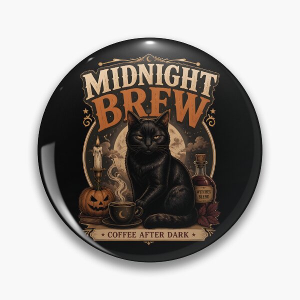 Item preview, Midnight Brew — Black Cat Halloween designed and sold by LiviuGligoros.