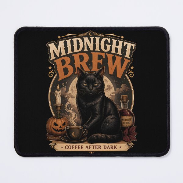 Item preview, Midnight Brew — Black Cat Halloween designed and sold by LiviuGligoros.