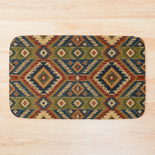 Item preview, Vintage Kilim Geometric Pattern – Boho Tribal Southwestern Textile designed and sold by CreativeCharmCo.