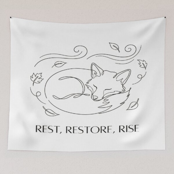 Item preview, Rest Restore Rise – Minimalist Fox Art designed and sold by Cristhian Almanza.